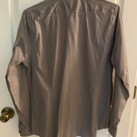 Express Men’s 1MX Button Down, Size M, Dark Grey Solid - Picture 5 of 5